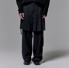 画像1: COGNOMEN  PLEATED LAYERED PANTS　CHACOAL (1)